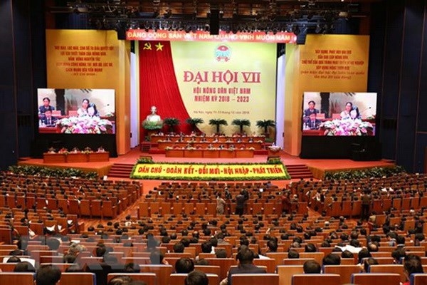 Đại hội đại biểu toàn quốc Hội Nông dân Việt Nam lần thứ VII, nhiệm kỳ 2018-2023 (Ảnh: TTXVN)