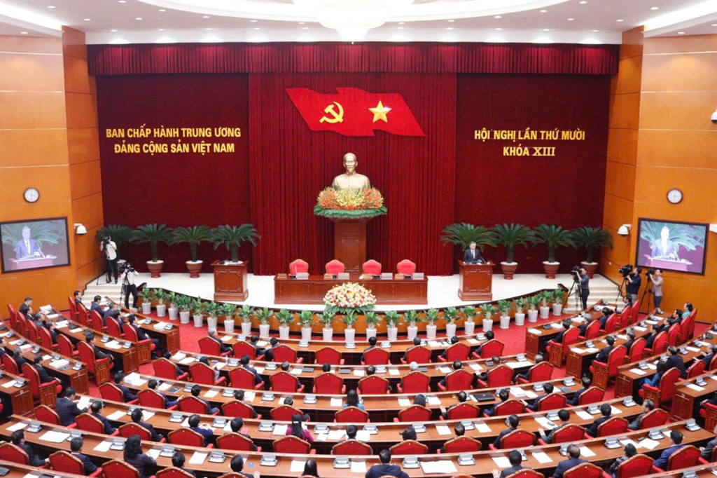 Quang cảnh Hội nghị Trung ương mười khóa XIII.