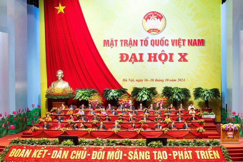 Phiên bế mạc Đại hội đại biểu toàn quốc MTTQ Việt Nam lần thứ X, nhiệm kỳ 2024-2029. Ảnh: Chinhphu.vn
