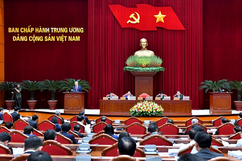 Tổng Bí thư Tô Lâm phát biểu khai mạc Hội nghị Ban Chấp hành Trung ương Đảng Cộng sản Việt Nam khóa XIII sáng 25/11.